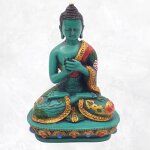 Statuette bouddha en mditation peint  la main