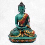 Statuette bouddha en mditation rsine verte