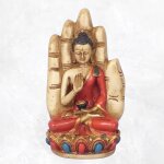 Statuette bouddha pos sur main color