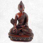 Statuette bouddha rouge amitabha position offrandes