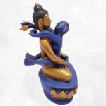 Statuette bouddha shakti bleu et or 13 cm