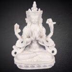 Statuette bouddhiste chenrezi rsine blanche 20 cm
