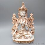 Statuette bouddhiste tara blanche patine 20 cm