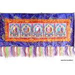 Tangka pancha bouddha tenture de porte