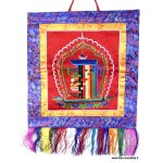Tenture tibétaine bouddhiste kalachakra rouge Tenture tibétaine bouddhiste kalachakra rouge