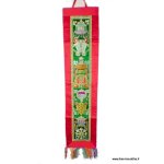 Tenture tibétaine bouddhiste signes auspicieux rouge verte Tenture tibétaine bouddhiste signes auspicieux rouge verte