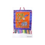 Tenture tibtaine quatre amis couleur orange