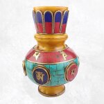 Vase tibtain ambre et pierres naturelles