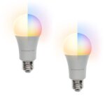 2 ampoules led multicolore monster - culot a19 / e27 - 12 possibilités de couleurs - contrôle de la luminosité ... 2 ampoules led multicolore monster - culot a19 / e27 - 12 possibilités de couleurs - contrôle de la luminosité ...