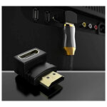 Adaptateur 90 degres hdmi male pour tv console gold 3d full hd 4k television 1080p (noir) - neuf