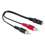 Adaptateur audio, 2 fiches mles rca - fiche femelle jack 3, 5 mm stro - neuf