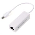 Adaptateur ethernet rj45 micro usb smartphone tablette tactile ordinateur blanc - neuf