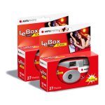 Agfa photo 601020 - appareil photo jetable lebox flash, 27 photos, objectif optique 31 mm - gris et rouge ...