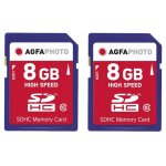 Agfaphoto pack 2 cartes mmoire flash sdhc 10408 - capacit 16gb + 16gb - bleu - neuf