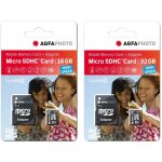 Agfaphoto pack 2 cartes mmoire microsdhc - capacit totale 16gb + 32gb - noir - neuf