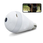 Ampoule camra ip panoramique  360 degres connecte android ios e27 wifi yonis - neuf