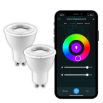 Ampoules connectes antalya easy gu10 - lot de 2 led wi - fi + bluetooth gu10 blanc + couleurs rgb - ...