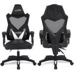 Amstrad ams - 309 - wh fauteuil / chaise / siège de bureau ou gamer noir & blanc - coussin lombaire - ... Amstrad ams - 309 - wh fauteuil / chaise / siège de bureau ou gamer noir & blanc - coussin lombaire - ...