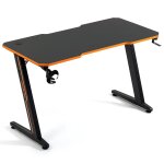 Amstrad desk120z - orange bureau informatique ou gamer finition orange - largeur 1m20 - style carbone ...