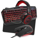 Amstrad pack pro gamer redemption 5 pi�ces: clavier, souris & tapis, casque & adaptateur. retro - �clairage ...