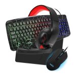 Amstrad pack pro gamer warriors 5 pi�ces: clavier, souris & tapis, casque & adaptateur. retro - �clairage ...
