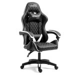 Amstrad ultimate - bk - ice fauteuil / chaise de bureau gamer coloris noir & blanche - coussin lombaire ...
