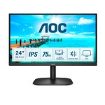 Aoc 24b2xd 23. 8p ips fhd 1920x1080 16:9 250nits 75hz 1000:1 4ms vga dvi black cable included - neuf
