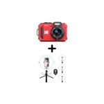 Appareil photo compact étanche kodak pixpro wpz2 rouge + trépied de table + anneau led agfaphoto arl11 ... Appareil photo compact étanche kodak pixpro wpz2 rouge + trépied de table + anneau led agfaphoto arl11 ...