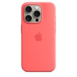 Coque en silicone avec magsafe pour iphone 15 pro goyave - neuf