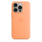 Coque en silicone avec magsafe pour iphone 15 pro sorbet  l orange - neuf
