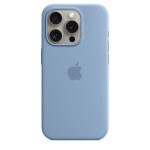 Coque en silicone avec magsafe pour iphone 15 pro bleu d hiver - neuf