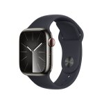 Watch series 9 gps + cellulaire, boitier en acier de 41 mm avec boucle en caoutchouc s / m, noir - neuf ...