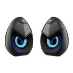 Aula n - 69 lgant compact pc / notebook 2. 0 10w enceintes stro 3, 5mm + usb rgb + tlcommande noir ...