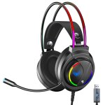 Aula s501 casque gamer avec arceau retro clairage rgb pour pc & consoles - microphone hd, design lger ...