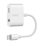 Belkin rockstar cble de tlphone portable blanc lightning lightning + 3. 5mm - neuf