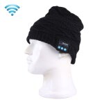 Bonnet bluetooth tricot chaud micro couteurs filles garons motifs vagues noir yonis - neuf