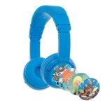 Buddyphones play + casque avec fil &sans fil arceau appels / musique bleu - neuf