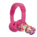 Buddyphones play + casque avec fil &sans fil arceau appels / musique rose, rose - neuf