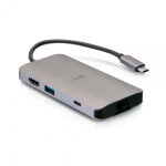C2g mini station d'accueil usb - c 8 en 1 avec hdmi, 2 usb - a, ethernet, lecteur de carte sd et usb ...