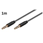 Cable 1m pour smartphone voiture musique audio double jack male 3. 5 mm noir - neuf