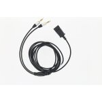 Cble adaptateur tellur qd vers 2 x jack 3, 5 mm, 2, 2 m, noir - neuf