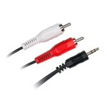 Cble jack 3, 5mm mle / 2rca mle 3m - neuf