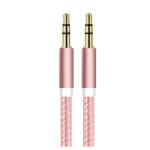 Cable jack / jack metal pour smartphone voiture musique audio double jack male 3. 5 mm universel (rose) ...