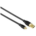 C�ble micro usb 2. 0, usb a m�le - micro usb b m�le, or, blind�, noir, 0, 75m - neuf