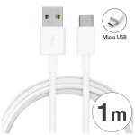 C�ble micro usb as100 2a - blanc - neuf