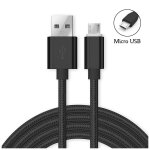 C�ble micro usb nylon as113 - noir - neuf