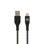 Cble tellur green data, usb vers type - c, 3a, 1m, nylon, plastique recycl, noir - neuf
