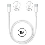 C�ble usb - c vers usb - c 1m 18w 3a - blanc - neuf