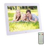 Cadre photo numrique 12 pouces lcd sd usb mp3 vidos blanc yonis - neuf