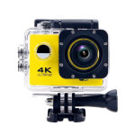 Camra sport tanche 4k slow motion grand angle 170 jaune + kit de fixation yonis - neuf